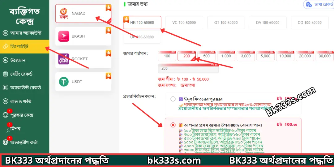 Payment Methods - বিকে৩৩৩ - BK333.COM বাংলাদেশের #১ অফিসিয়াল গেমিং সাইট 2 guide paymend bk333